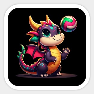 Rufie the Dragon - Volleyball #6 Sticker